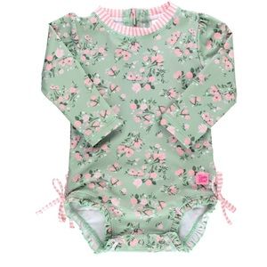 Tea Roses Long Sleeve One Piece Rash Guard (18-24 months)